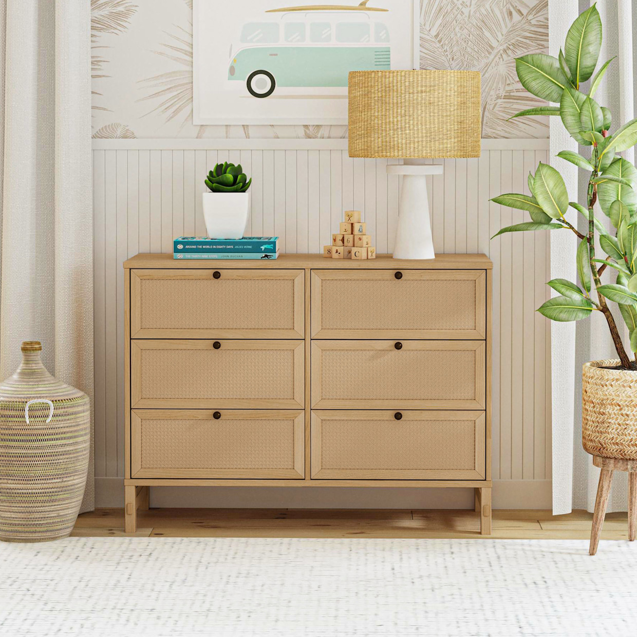 daVinci Margot 6-Drawer Dresser - Honey.
