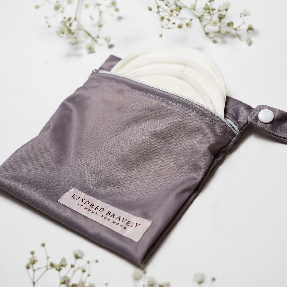 Kindred Bravely Organic Bamboo Breast Pads (10 Pack) - Beige/Blue, Regular, 10.