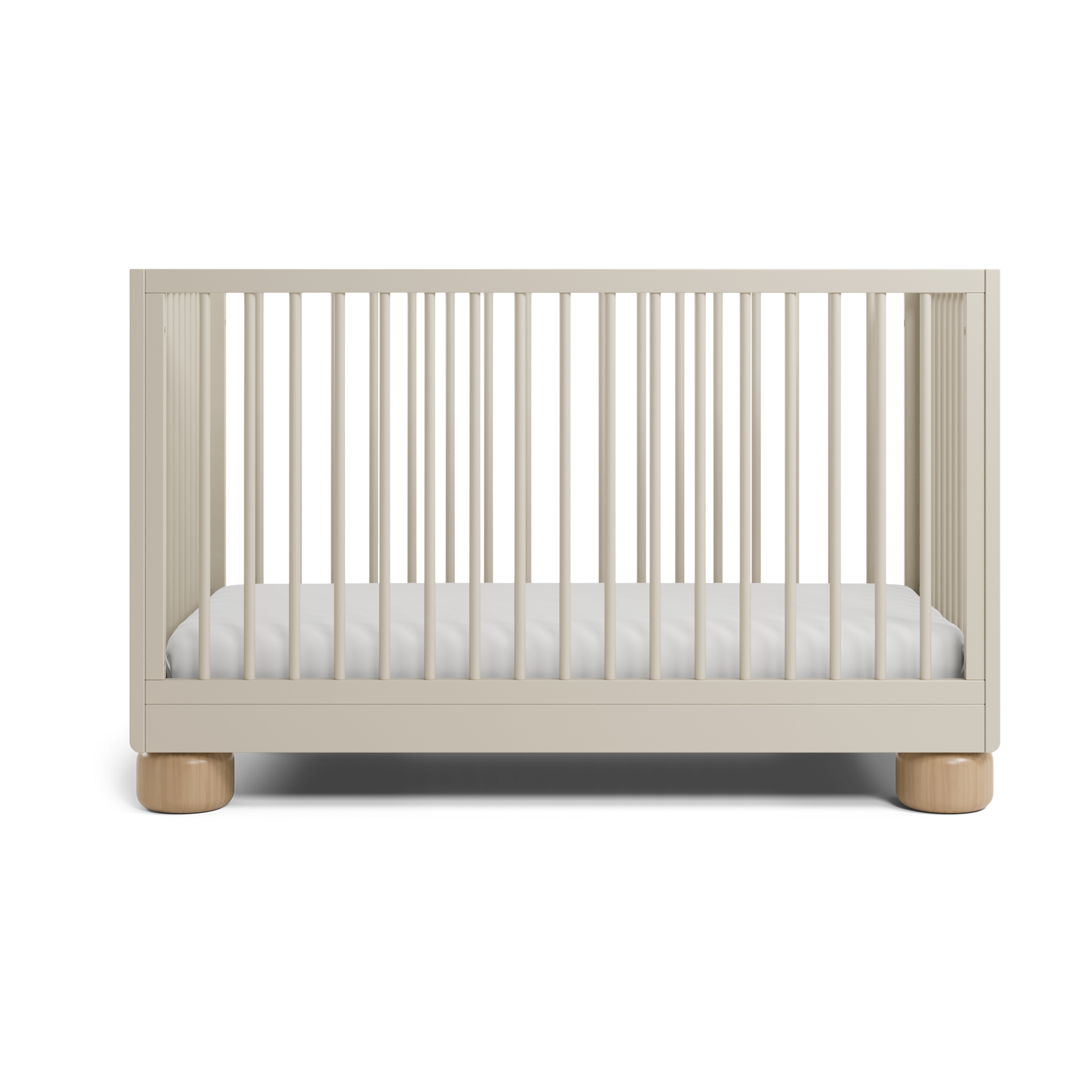 Storkcraft Sorrento Deluxe 3-in-1 Convertible Crib with Toddler Guardrail - Frosted Oat And Driftwood.
