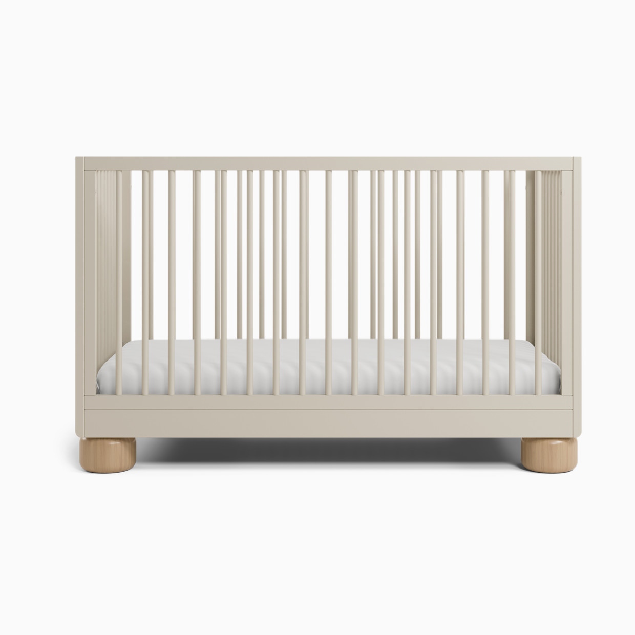 Storkcraft Sorrento Deluxe 3-in-1 Convertible Crib with Toddler Guardrail - Frosted Oat And Driftwood.
