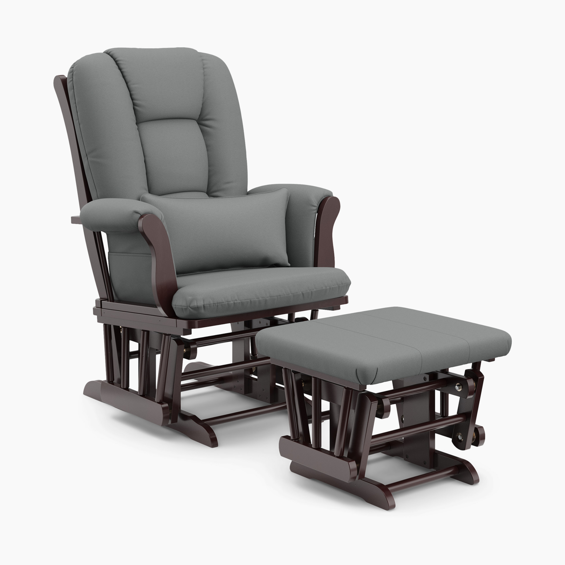 Storkcraft Tuscany Glider and Ottoman - Black/Gray