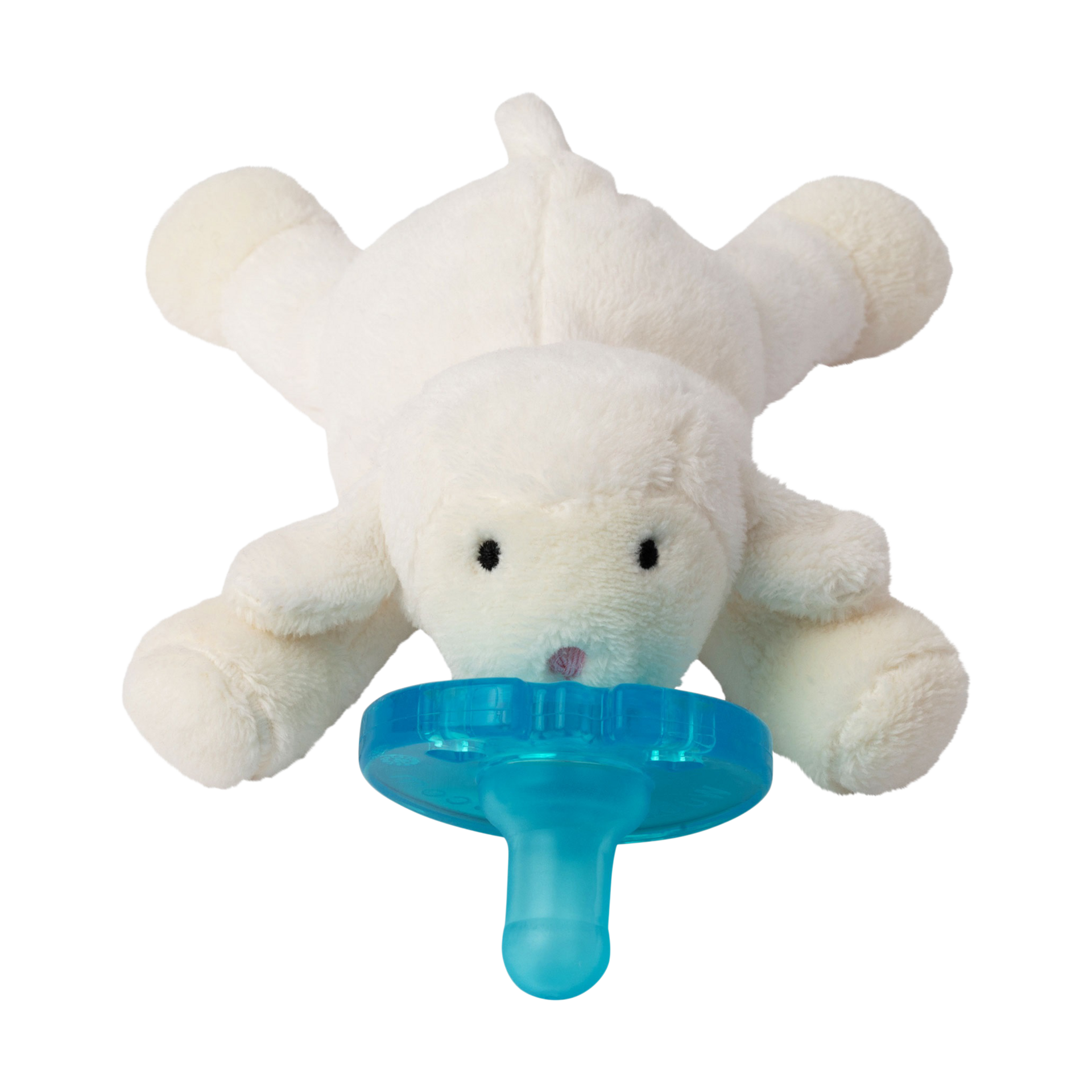 WubbaNub Pacifier - Lamb, Attached.