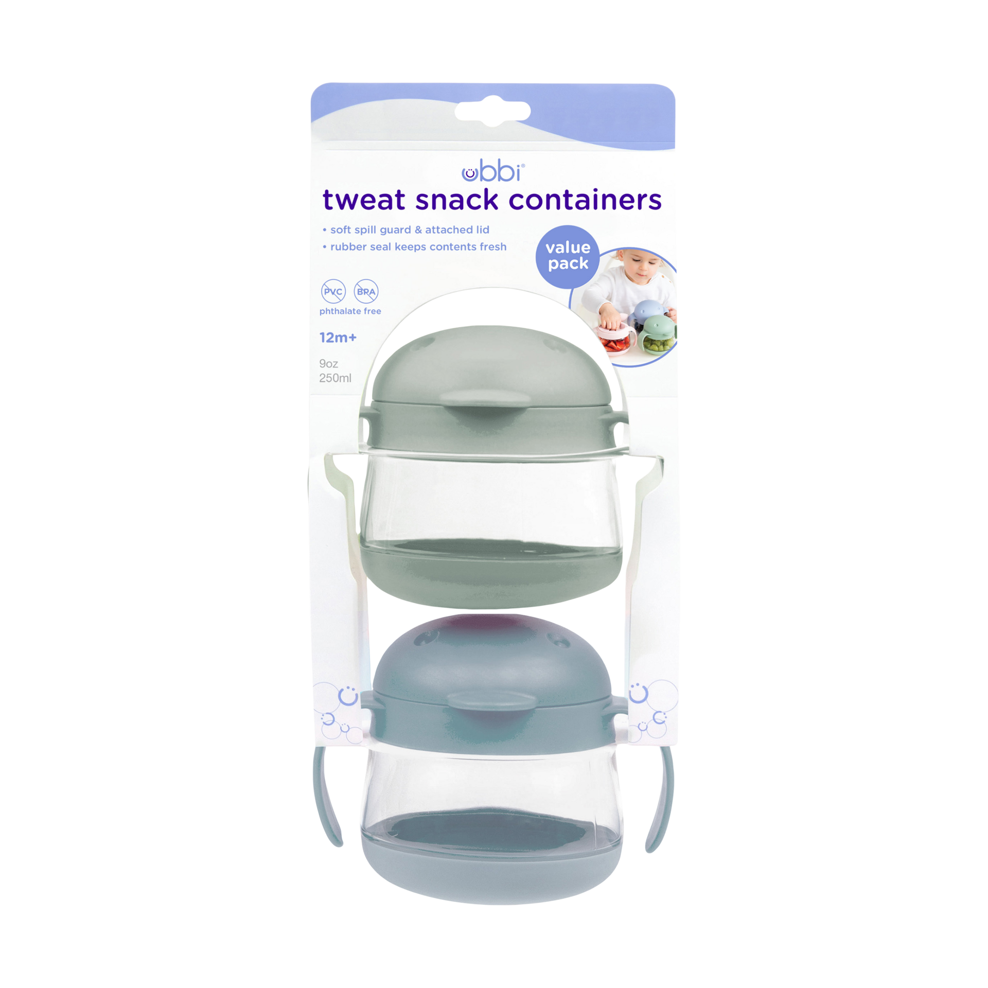 Ubbi Tweat Snack Containers (2 Pack).