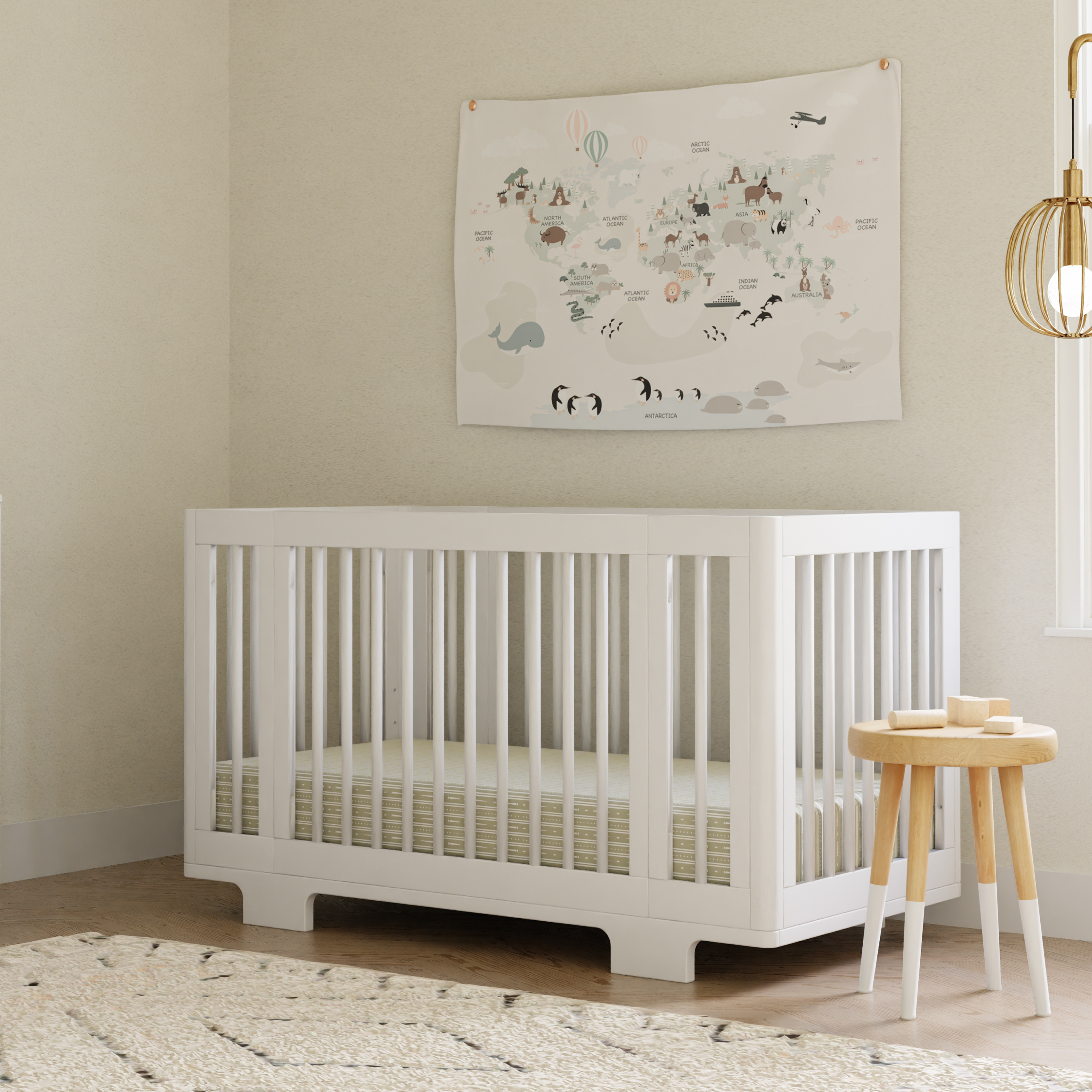 babyletto Yuzu 8-in-1 Convertible Crib with All-Stages Conversion Kits - White.