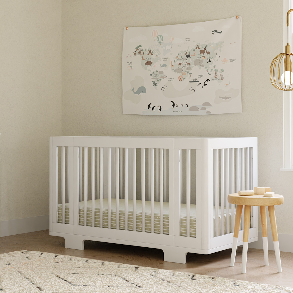 babyletto Yuzu 8-in-1 Convertible Crib with All-Stages Conversion Kits - White.