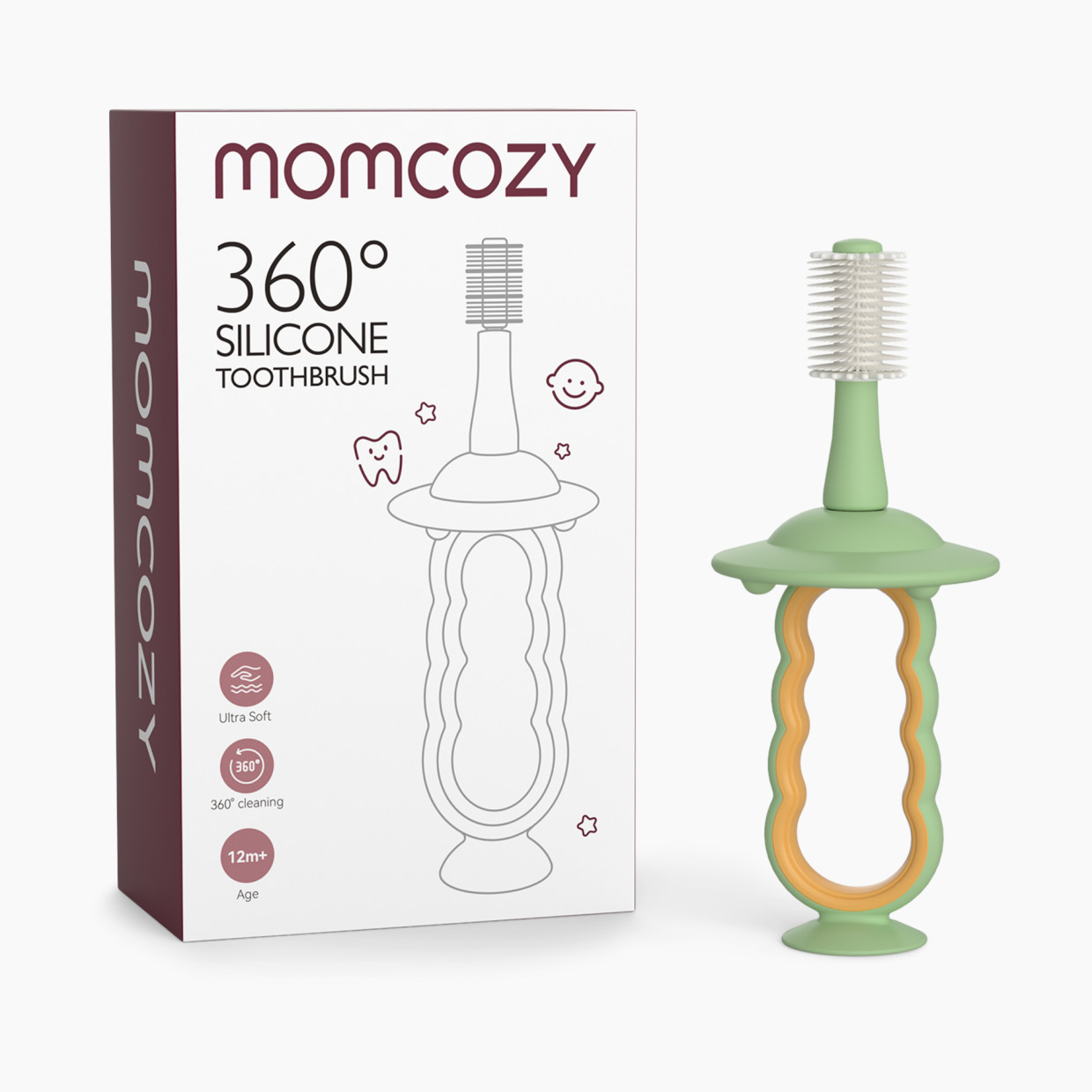 Momcozy Momcozy 360 Silicone Baby Toothbrush, Toddler Toothbrush - Green.