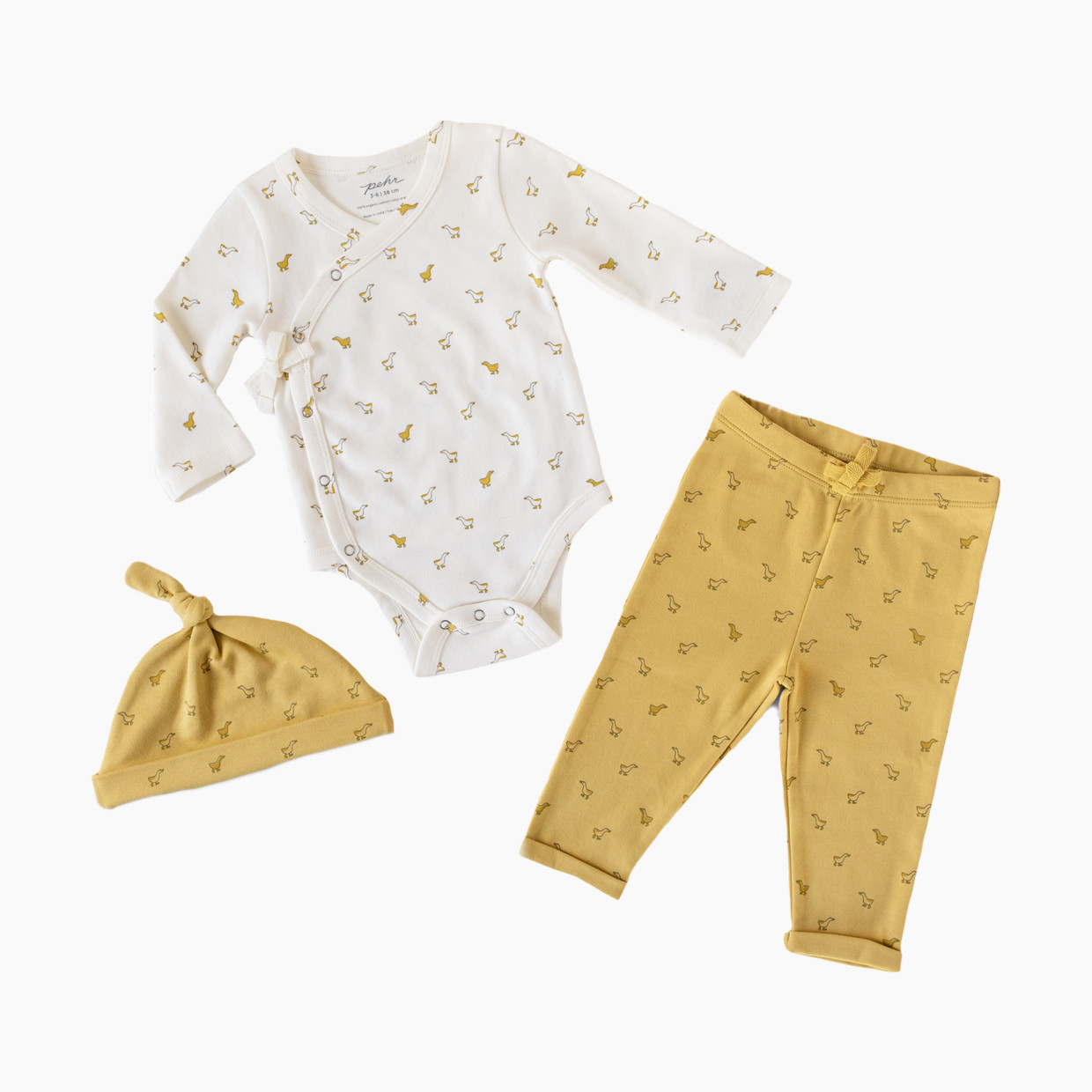 Pehr Wrap Front 3-Piece Set - Yellow, 3-6 M.