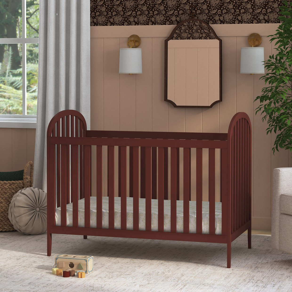 daVinci Beau 3-in-1 Convertible Crib - Crimson.