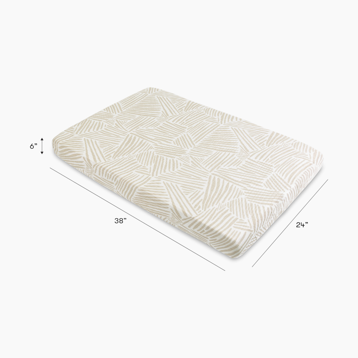 babyletto Mini Crib Sheet in GOTS Certified Organic Muslin Cotton - Oat Stripe.