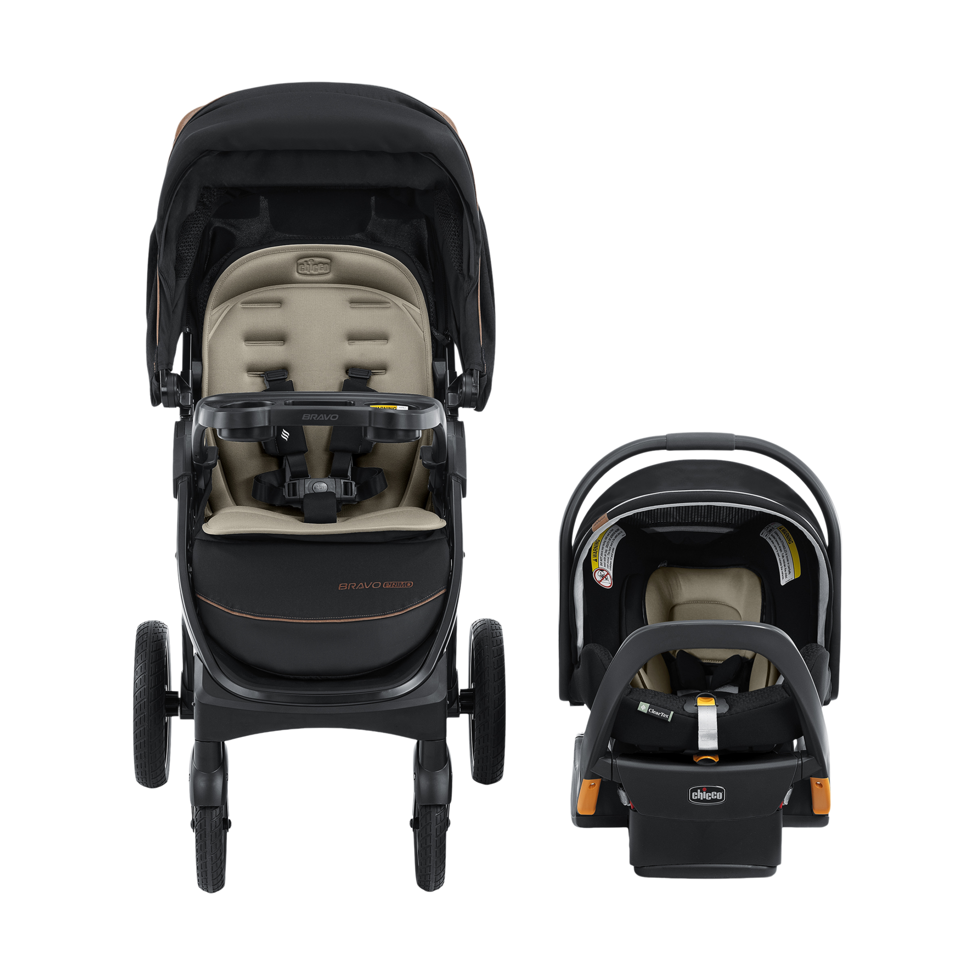 Chicco Bravo Primo Cleartex Trio Travel System - Somerset.