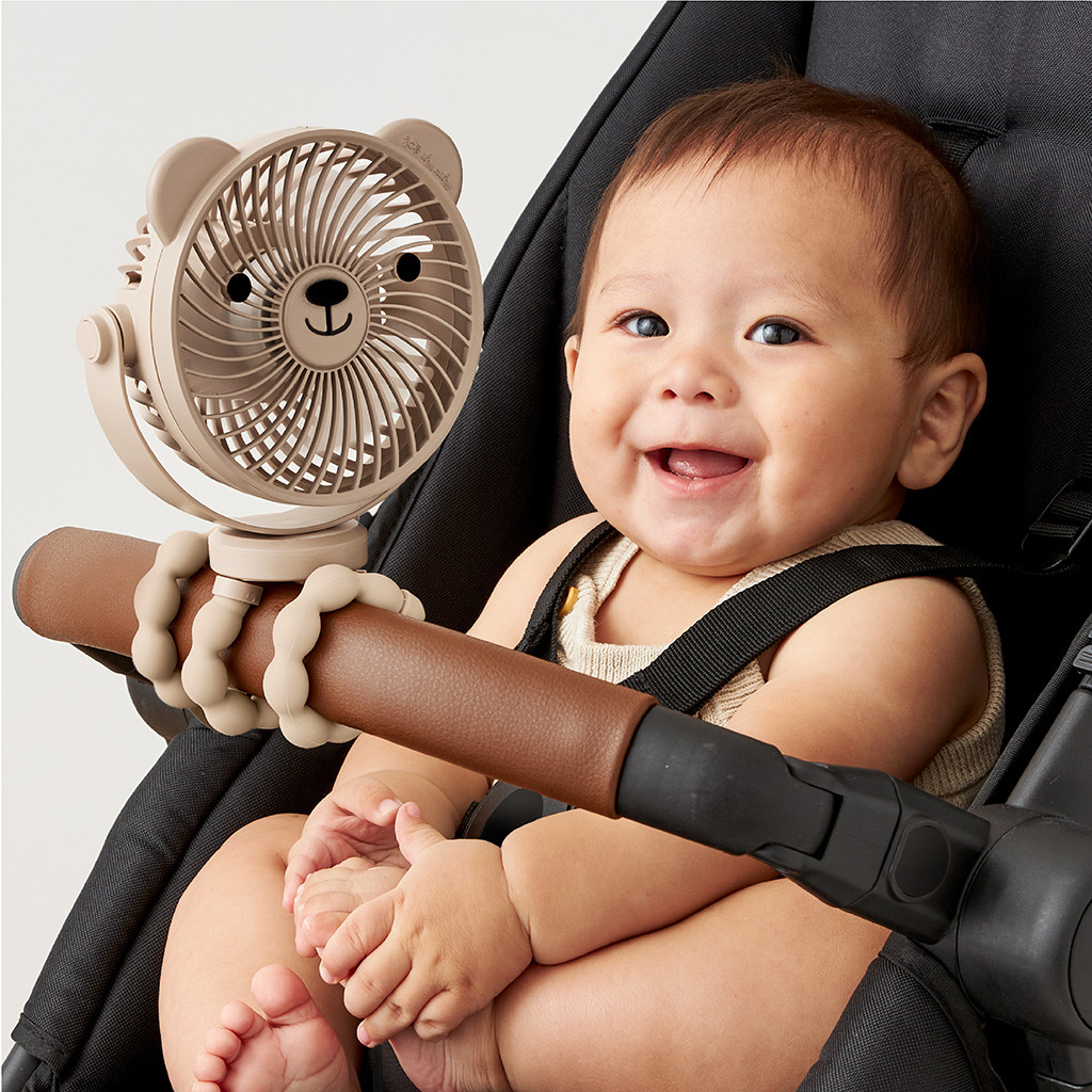 Itzy Ritzy Itzy Breeze 3-Speed Stroller Fan - Taupe.