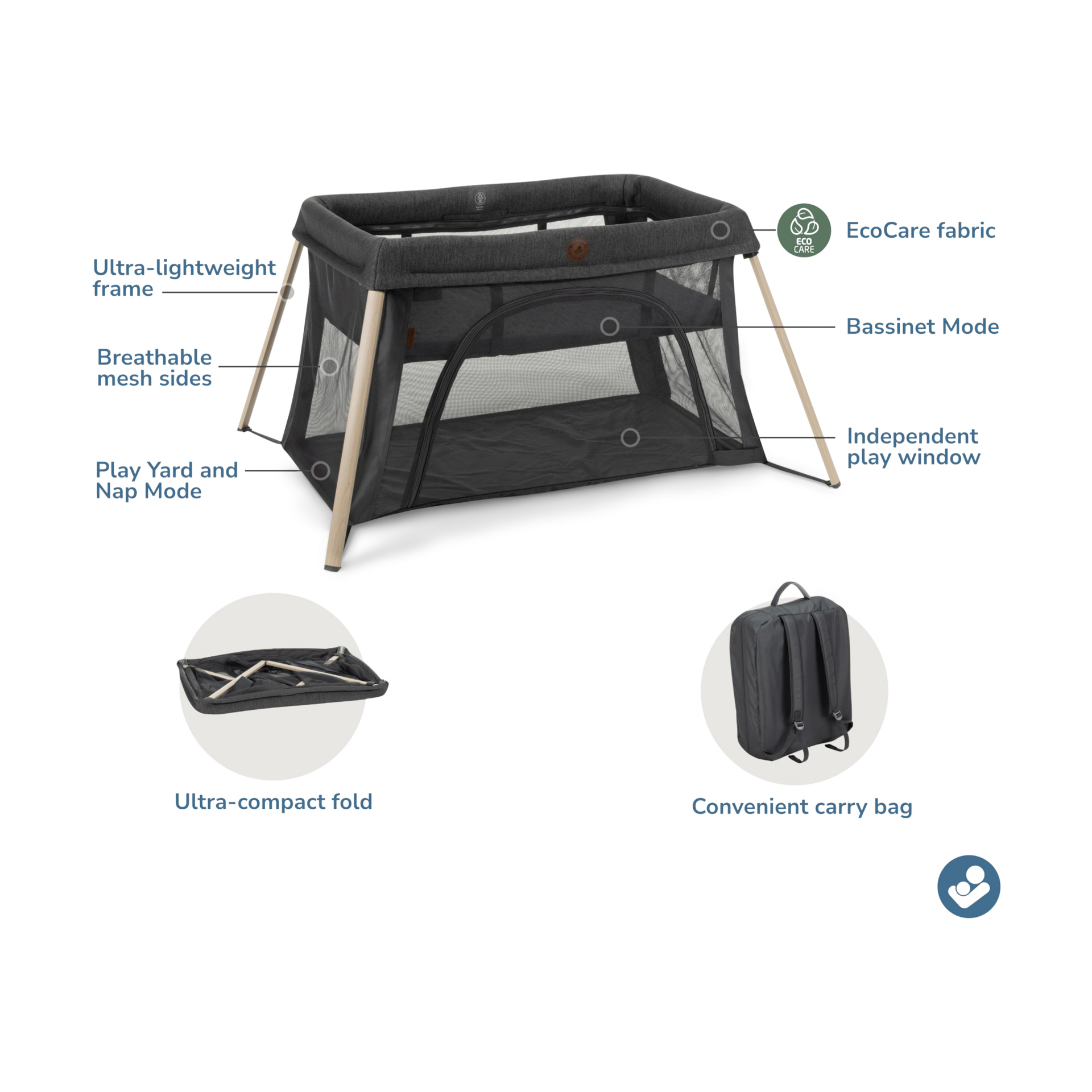 Maxi-Cosi Calao Travel Playard - Classic Graphite.