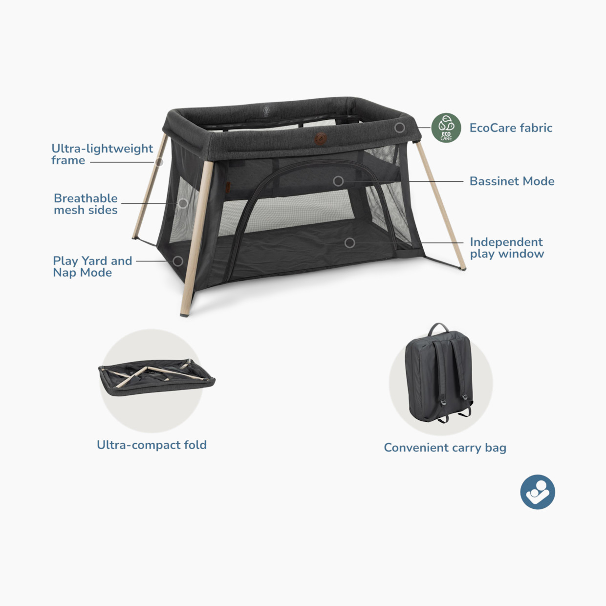 Maxi-Cosi Calao Travel Playard - Classic Graphite.