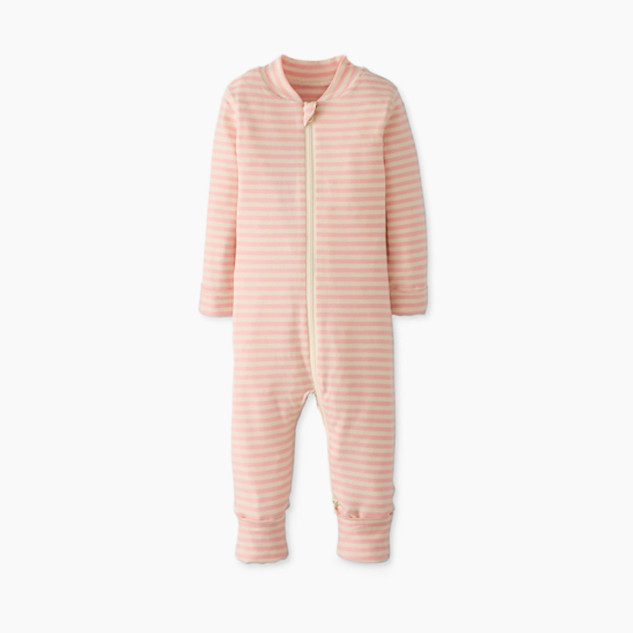 Hanna Andersson Baby 2-Way Zip Sleeper in HannaSoft™ - Blush Pink/Ecru, 3-6 M.