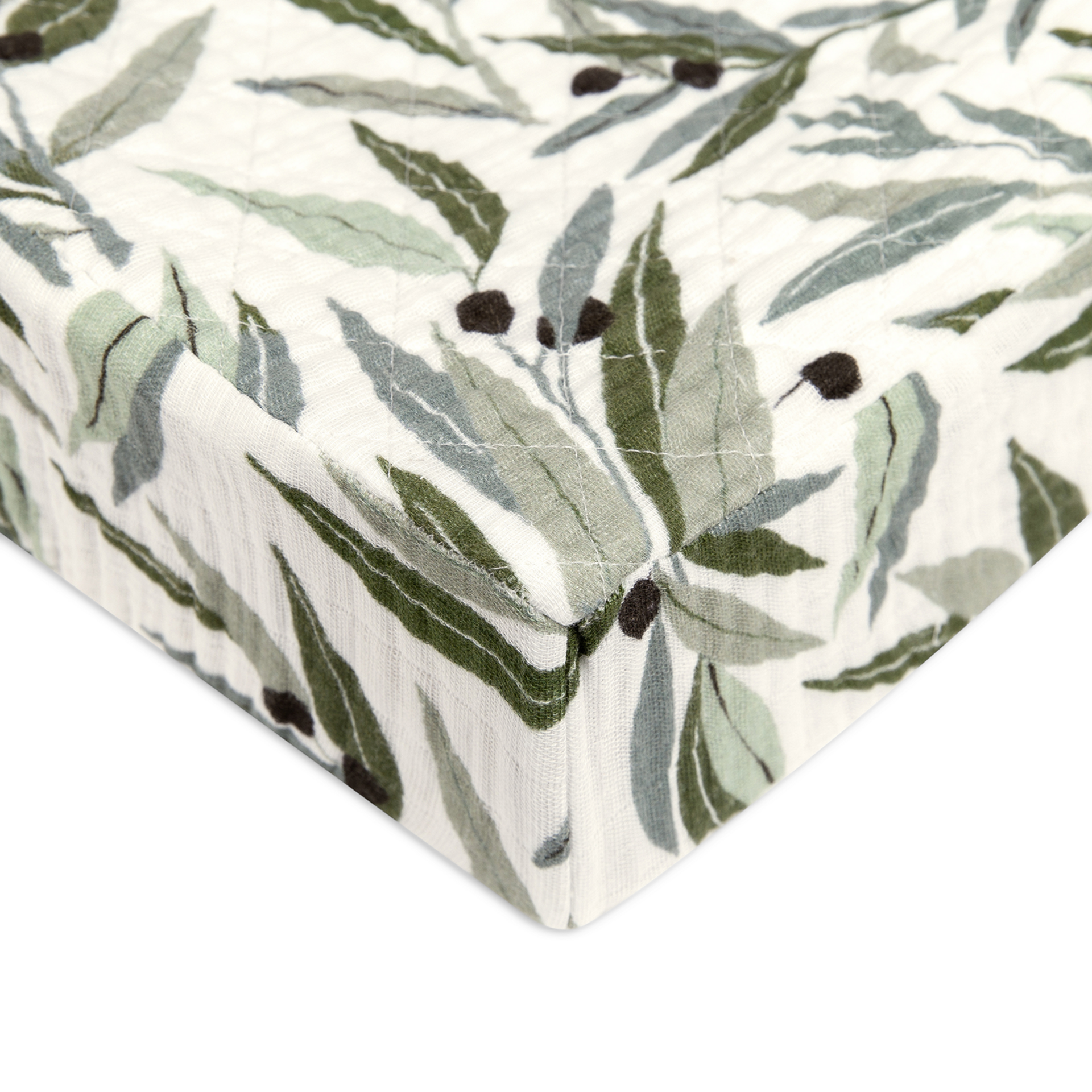 babyletto Quilted Changing Pad Cover in GOTS Certified Organic Muslin Cotton.