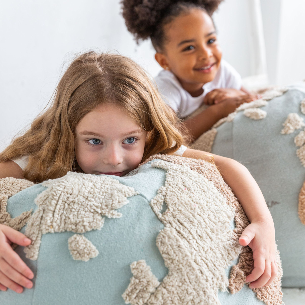 Lorena Canals World Map Pouf.