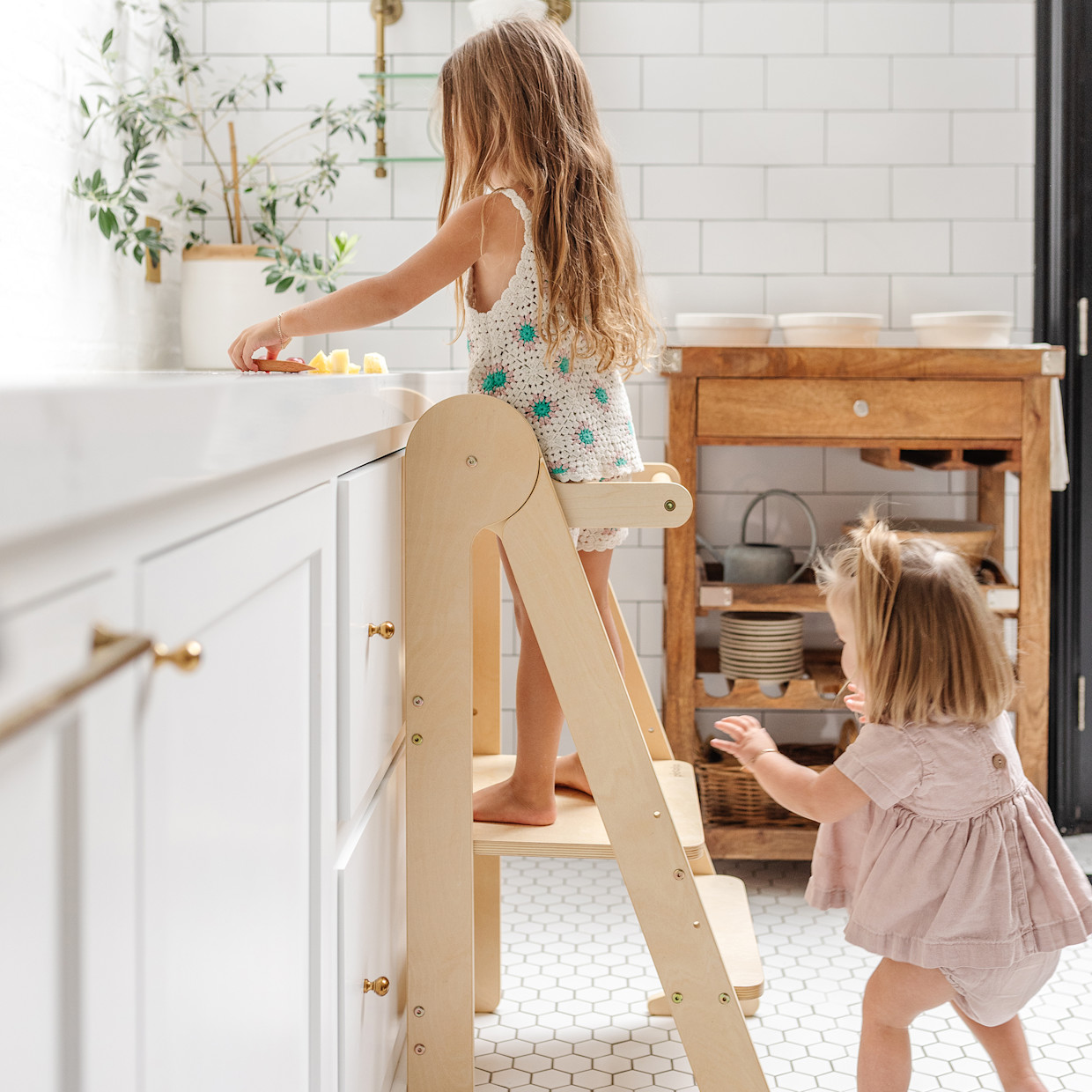 Piccalio Mini Chef Foldable Toddler Tower - Natural.