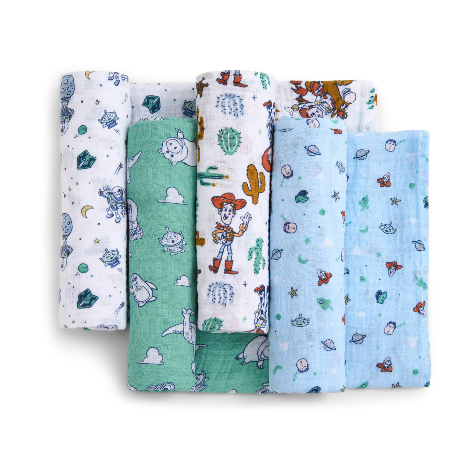 Aden + Anais Disney Essentials Cotton Muslin Swaddles (4 Pack) - Toy Story, 4.