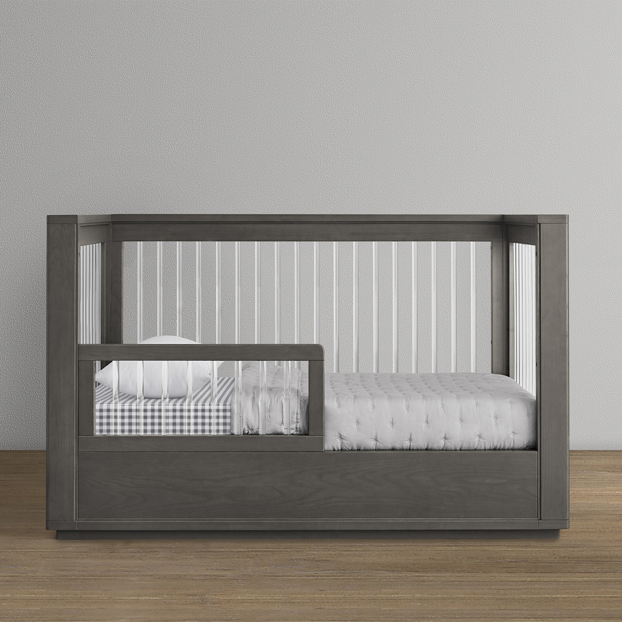 Bellini Vienna Toddler Guardrail - Darkwash Ash With Acrylic.