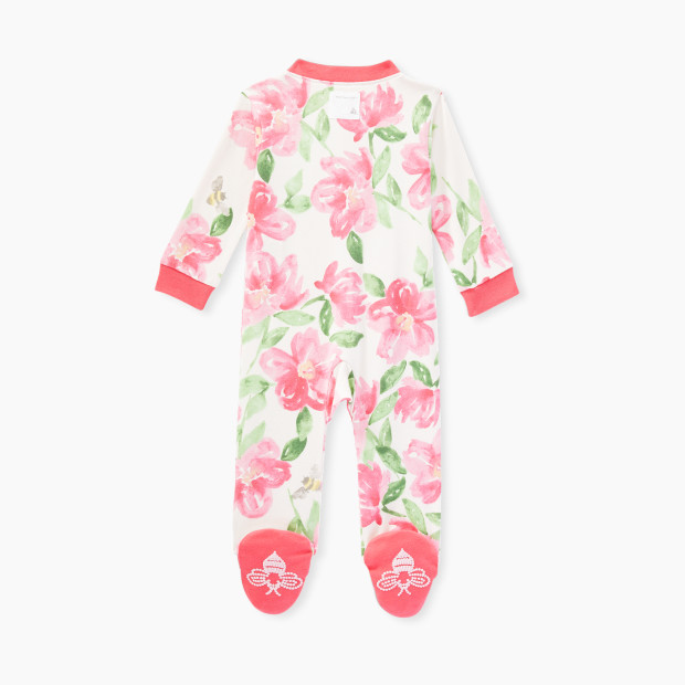 Burt's Bees Baby 100% Organic Cotton Sleep & Play Footie Pajamas - Farm Floral, 3-6 Months.