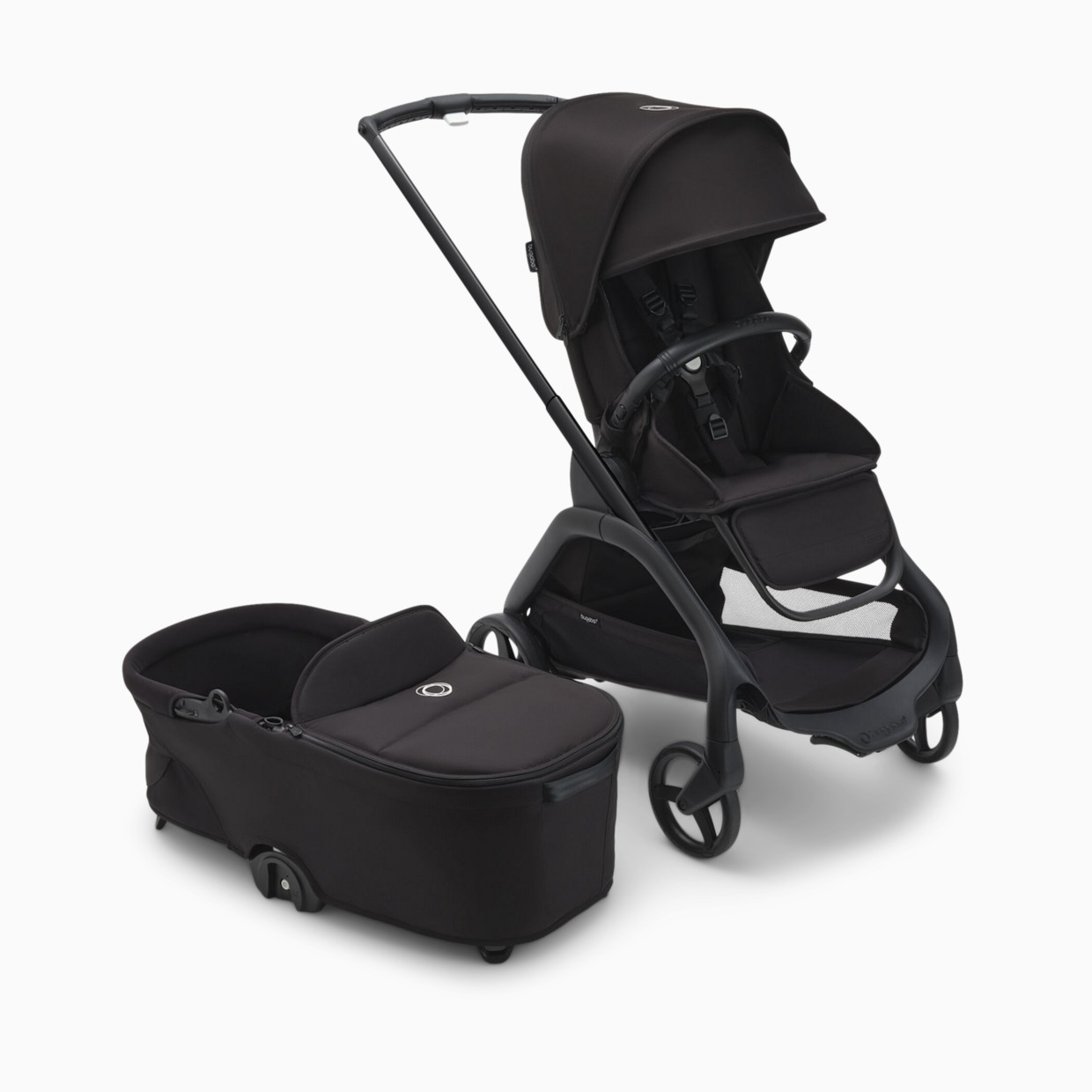 Bugaboo Dragonfly Seat and Bassinet Complete - Black/Midnight Black-Midnight Black.