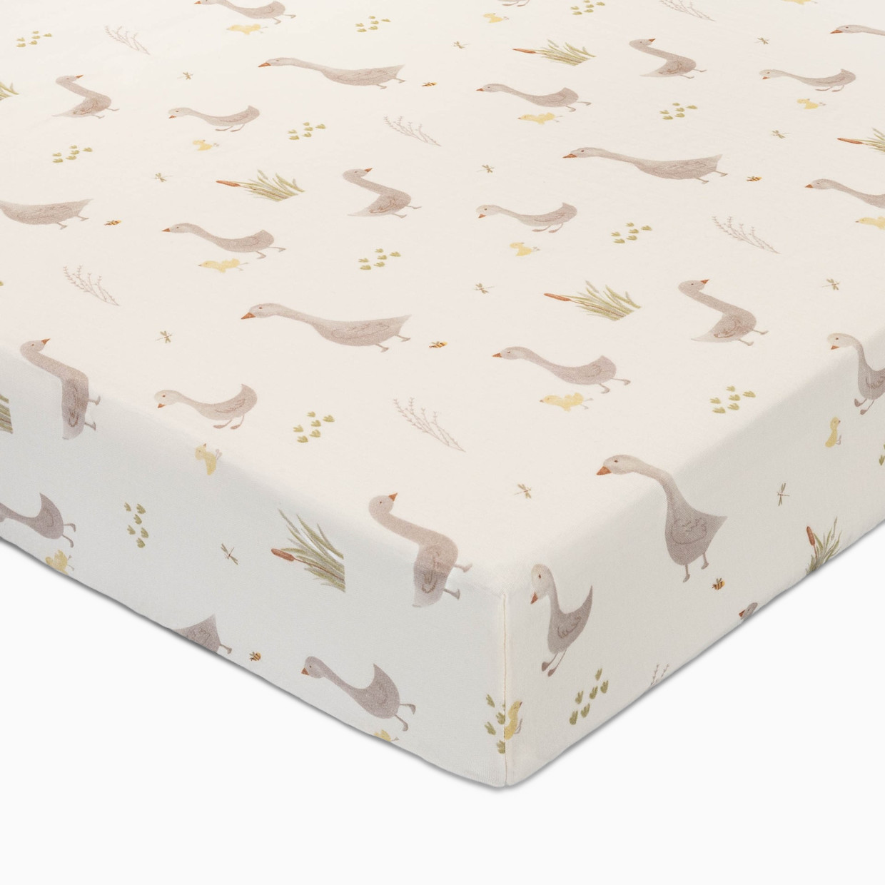 Crane Baby Cotton Sateen Crib Fitted Sheet - Charlie Goose.
