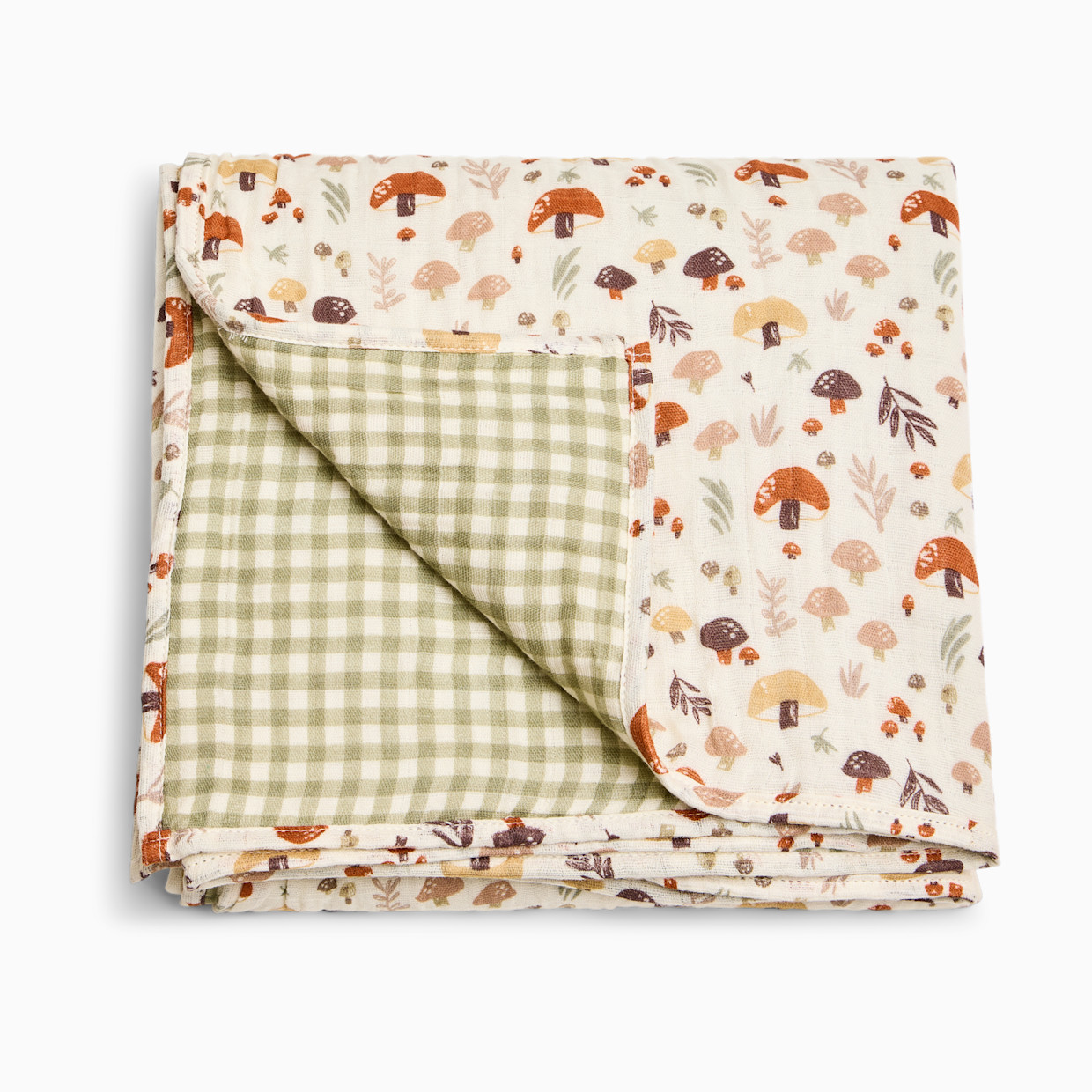 Tiny Kind Organic Cotton Muslin Blanket - Mushroom Forest.