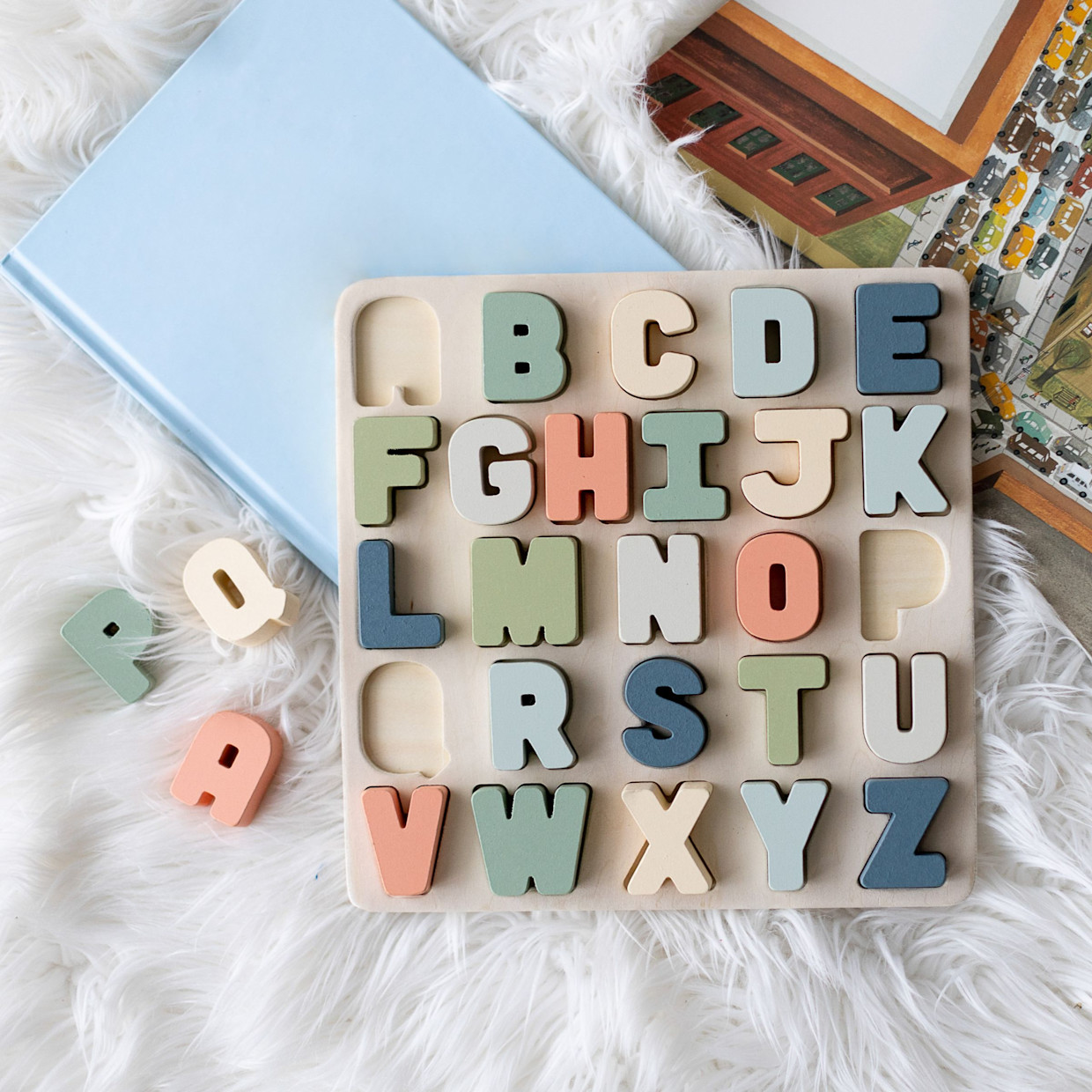 Pearhead Wooden Alphabet Puzzle Board.
