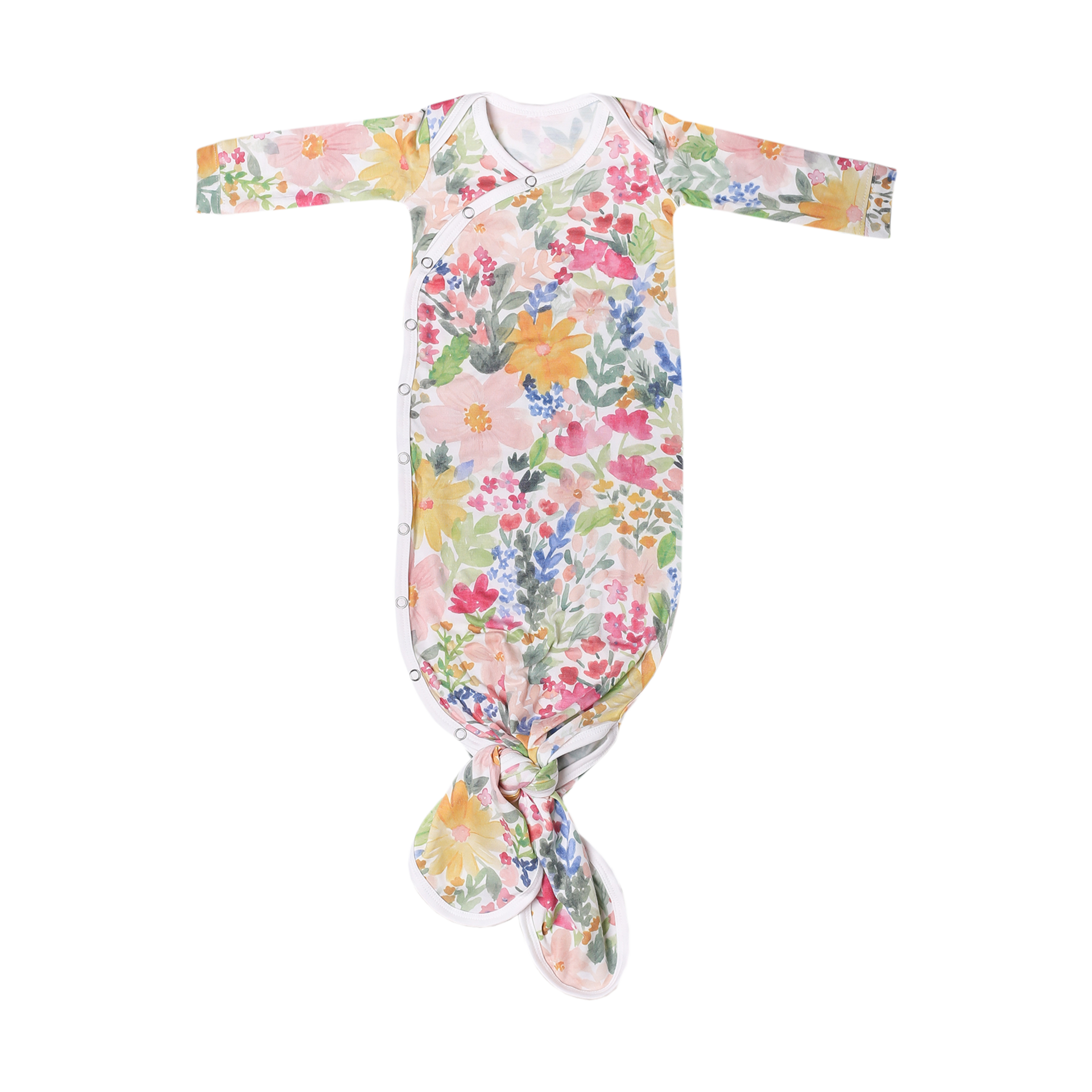 Copper Pearl Baby Gown - Knotted Newborn Sleepers for Baby Boy and Girl, Soft Stretchy Long Sleeve Infant Gowns with Bottom Tie and Hand Mittens, Perfect Hospital Coming Home Outfit (Lark)