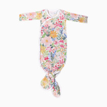 Copper Pearl Baby Gown - Knotted Newborn Sleepers for Baby Boy and Girl, Soft Stretchy Long Sleeve Infant Gowns with Bottom Tie and Hand Mittens, Perfect Hospital Coming Home Outfit (Lark)