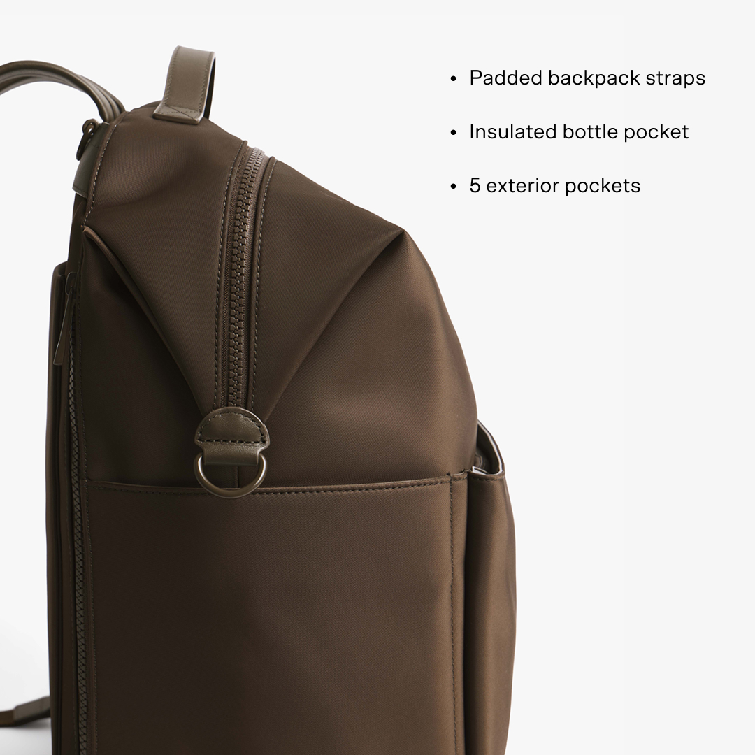 Mina Baie Stevie Backpack Nylon Carryall - Espresso.