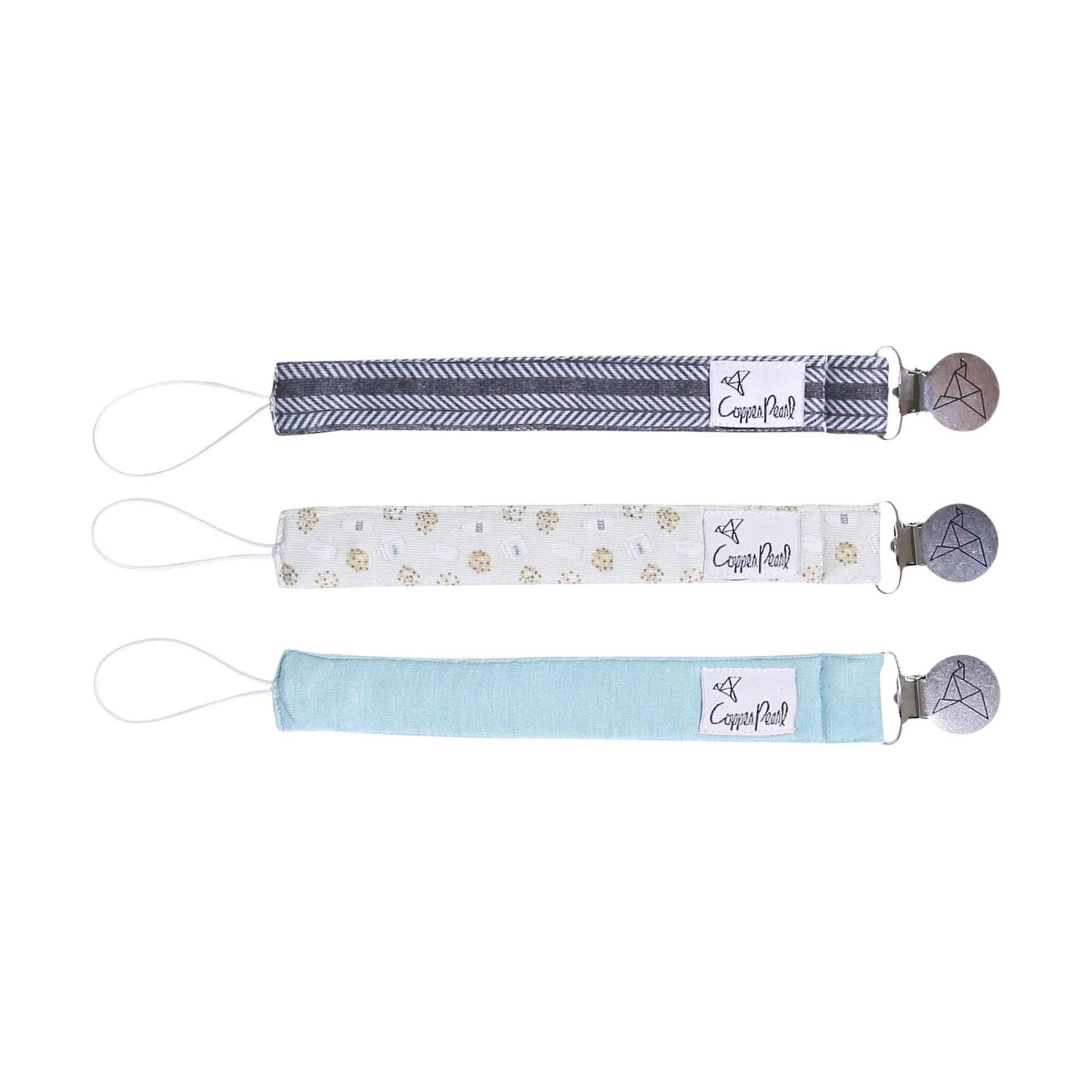 Copper Pearl Binky Clip Set (3 Pack).