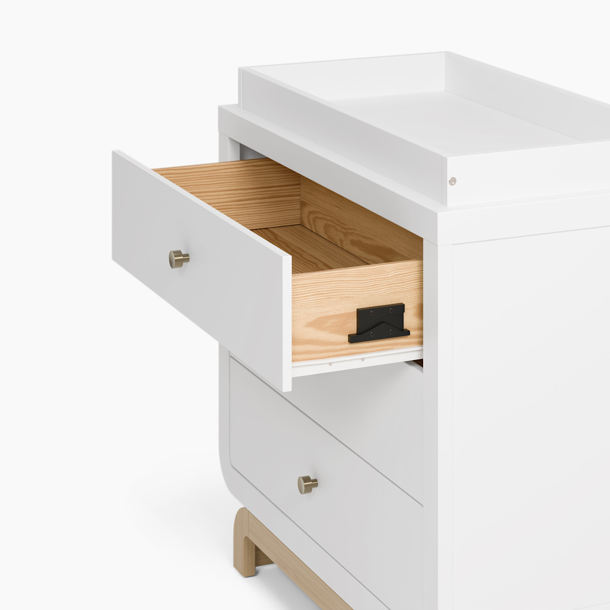 Storkcraft Santorini 3 Drawer Chest with Removable Changing Topper - White With Driftwood.