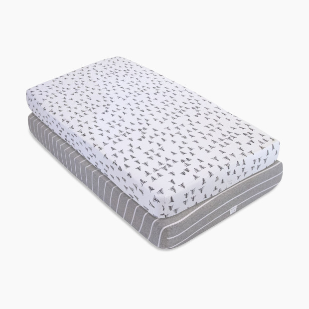 Burt's Bees Baby Organic Cotton Jersey Fitted Crib Sheet (2 Pack) - Pine Forest, 2.