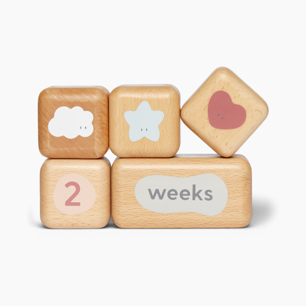 MORI Wooden Baby Milestone Blocks.