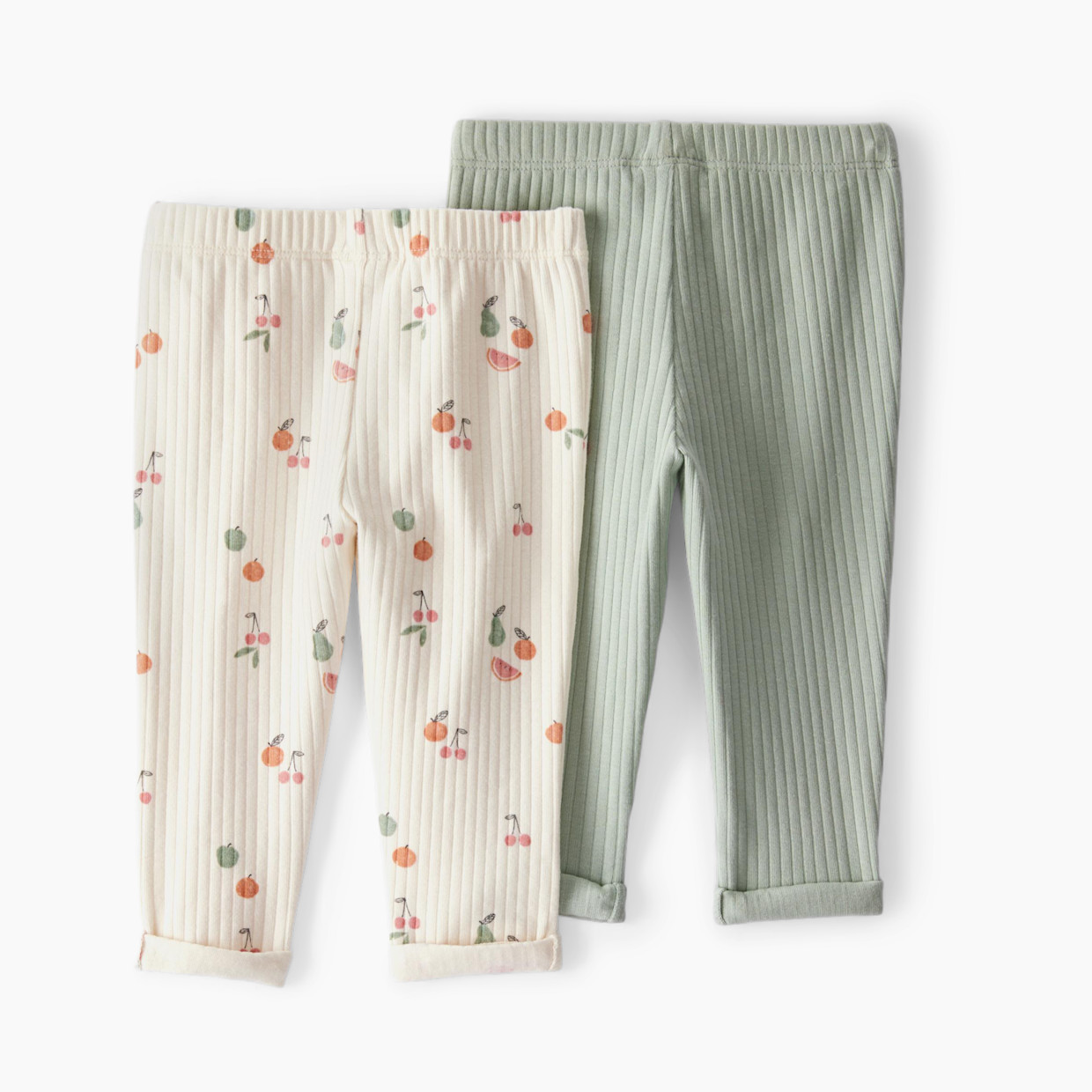 Carter's Little Planet 2-Pack Organic Cotton Rib Leggings - Multi, 0-3 M.