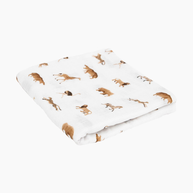 Little Unicorn Organic Cotton Muslin Swaddle Blanket - Animal Crackers, Large.