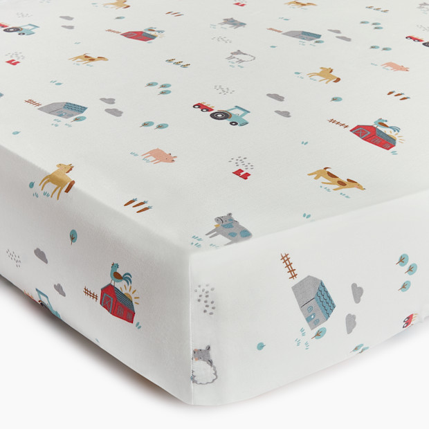 Soundly Percale Organic Crib Sheet.