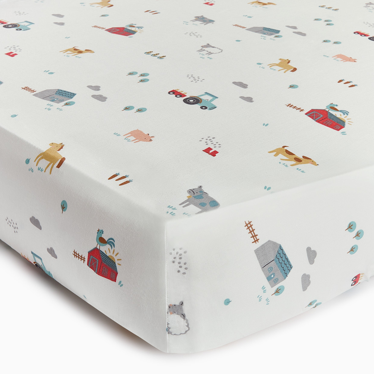 Soundly Percale Organic Crib Sheet - Farm.