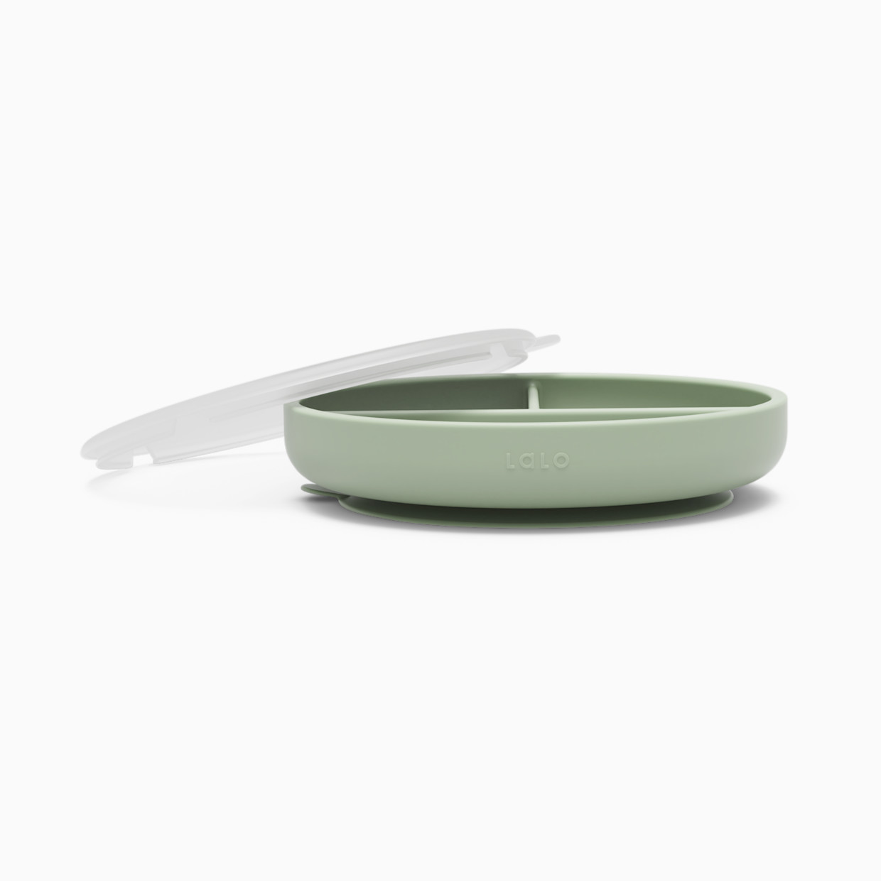 Lalo Suction Plate + Lid - Sage.