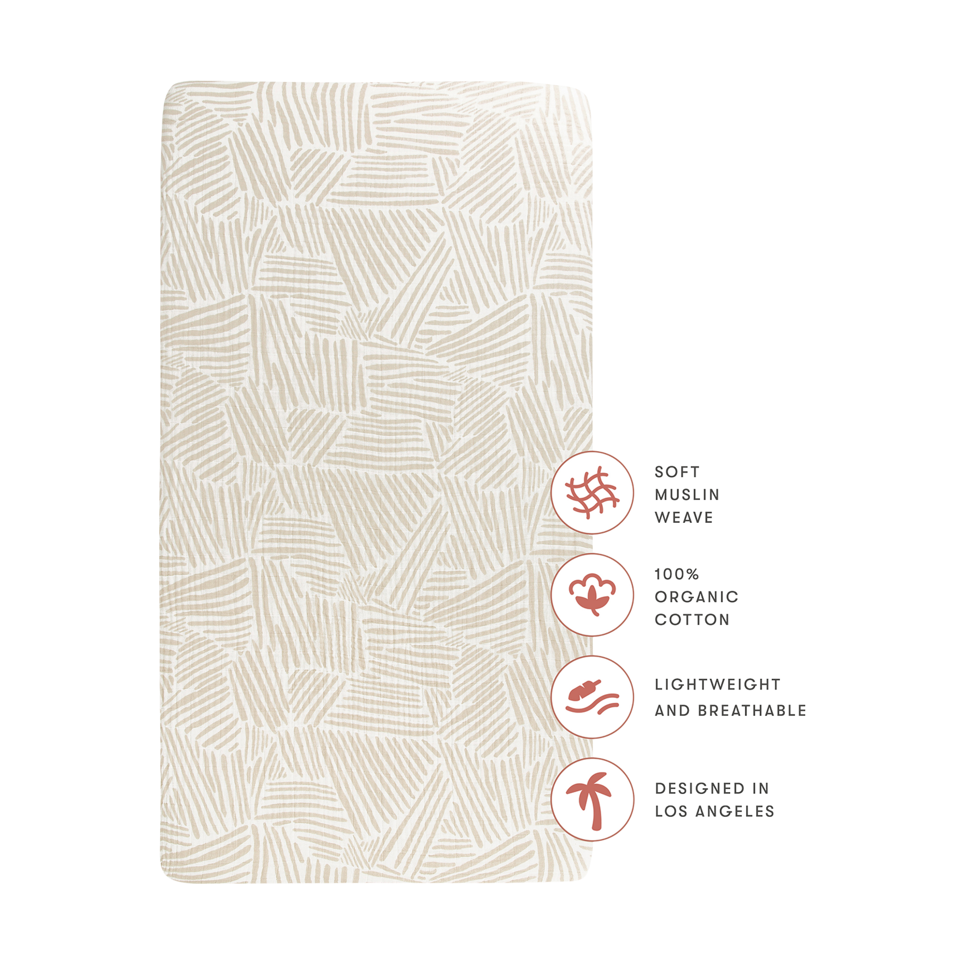 babyletto Crib Sheet in GOTS Certified Organic Muslin Cotton.