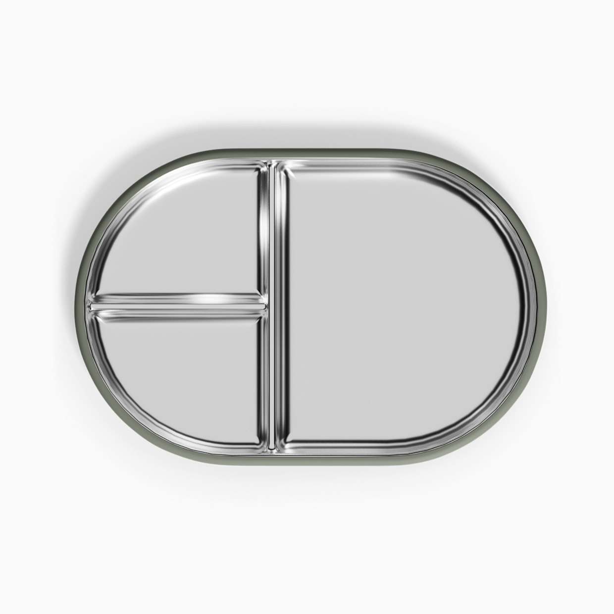 Lalo Stainless Steel Suction Plate - Sage.