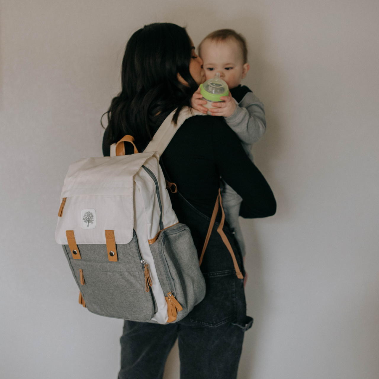 Parker Baby Co. Birch Bag Diaper Backpack - Cream.