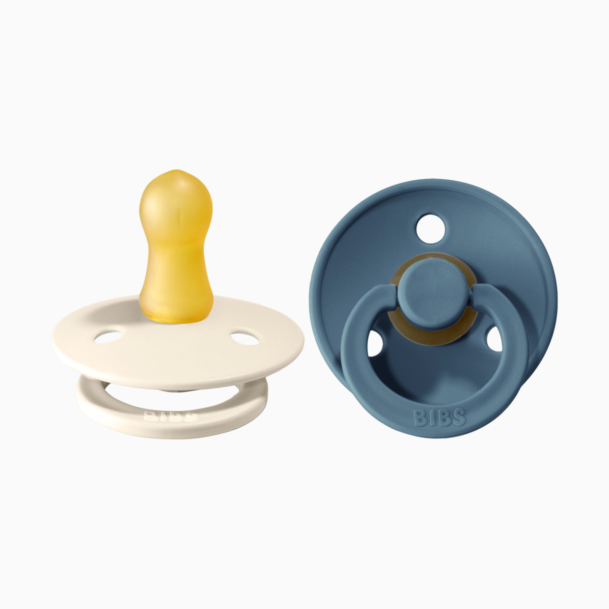 BIBS Natural Rubber Pacifier (2 Pack) - Ivory / Petrol, Size 1.