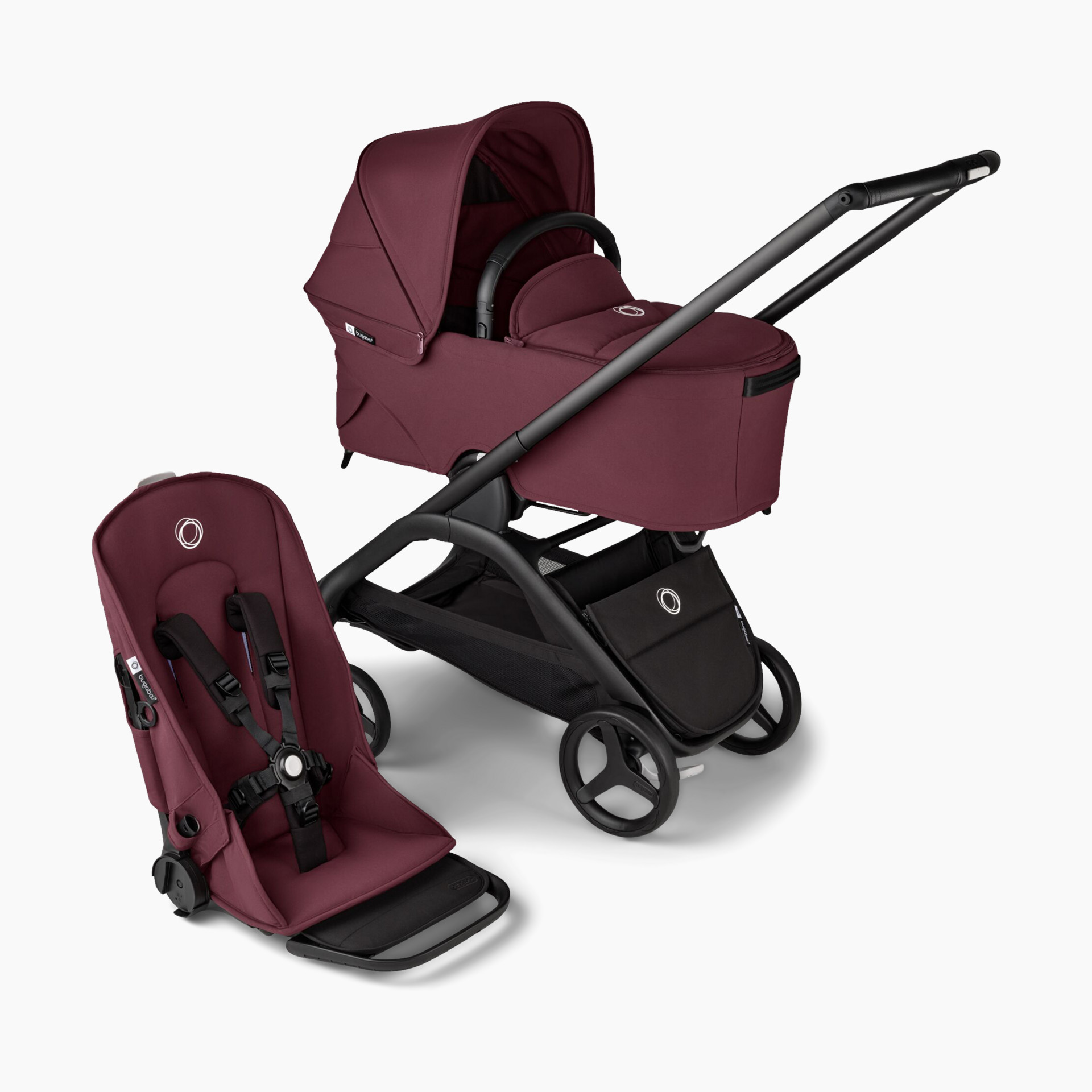 Bugaboo Dragonfly Seat and Bassinet Complete - Black/Midnight