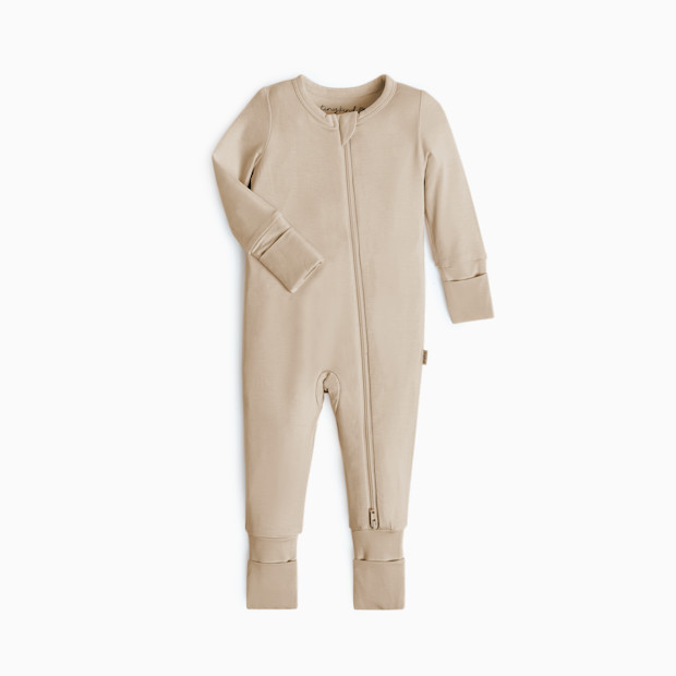 Tiny Kind Bamboo Viscose Convertible Footie - Oat, 0-3 M.