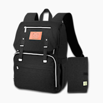 KeaBabies Baby Diaper Bag Backpack, Travel - Large Baby Bag for Mom and Dad, Waterproof, Multi-Function Girl Boy Diaper Backpack with Changing Pad, Durable Travel Essentials (Trendy Black)