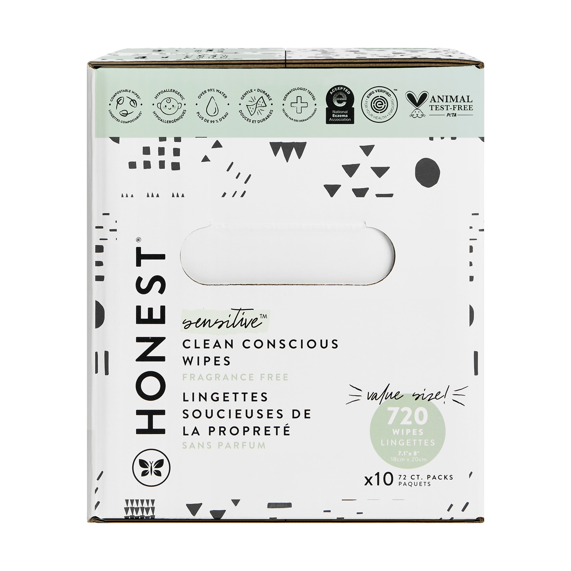 The Honest Company Baby Wipes - Pattern Play, 720 Count.