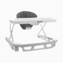 Joovy Spoon Baby Walker & Activity Center Featuring Three Adjustable Heights, Extra-Large Tray, and 30 lb Weight Capacity - JPMA Safety Certified, Charcoal