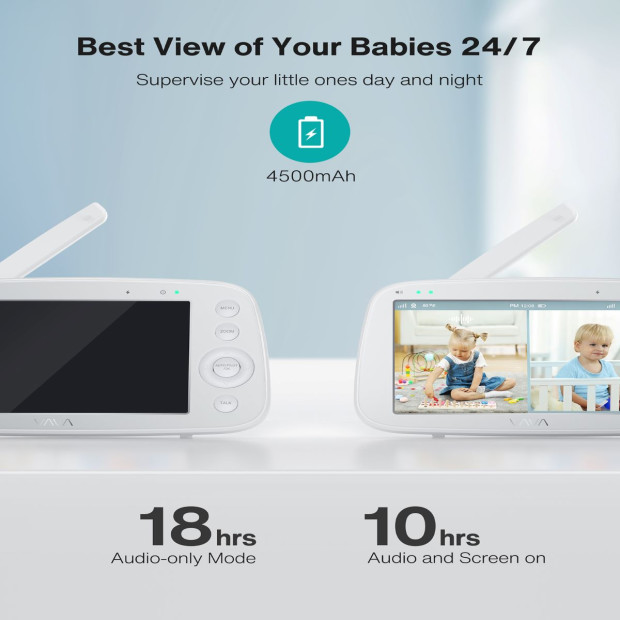 VAVA Dual Baby Monitor with Split Screen.